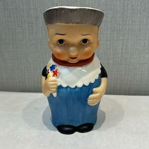Vintage Toby Jug Creamer Pitcher German Dutch Boy Flowers